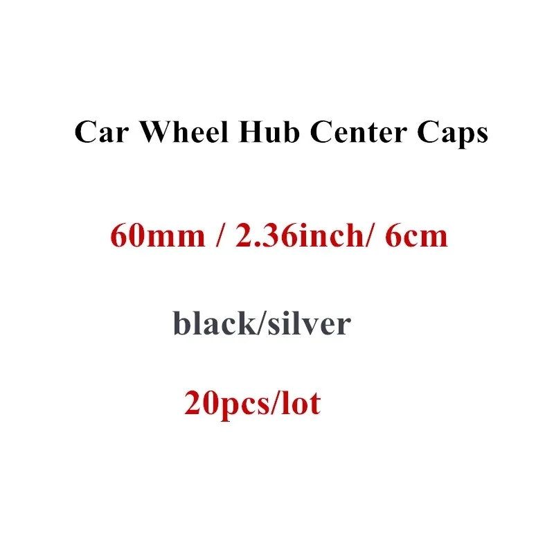 Черные/серебряные центральные колпачки колеса ступицы 60 мм подходит для