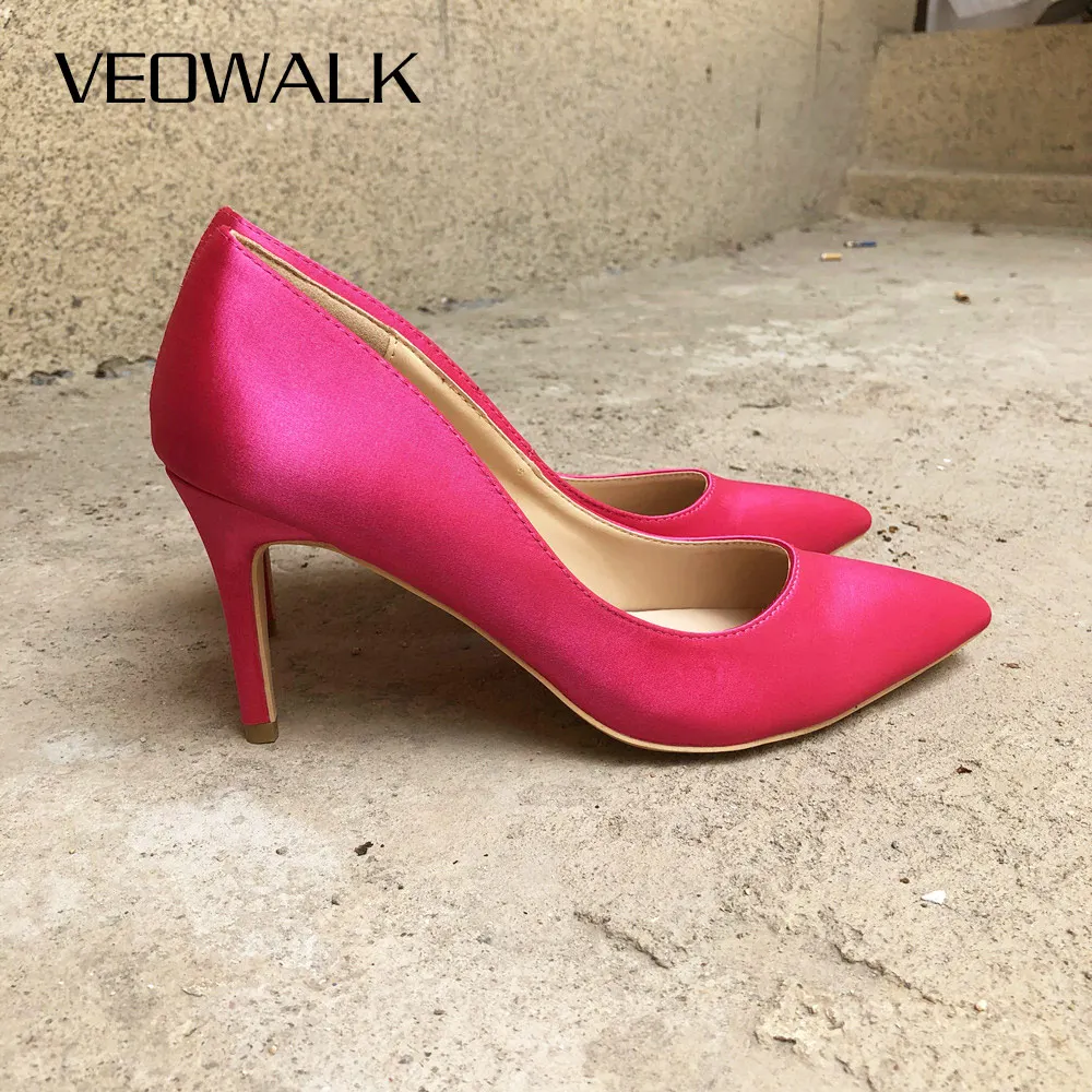 Veowalk/на очень высоких каблуках пикантные женские туфли лодочки с острым носком