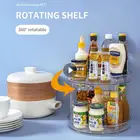 Вращающийся на 360 градусов стеллаж для хранения стеклянных бутылок для специй, проигрыватель для напитков, прозрачный стеллаж для ванной комнаты