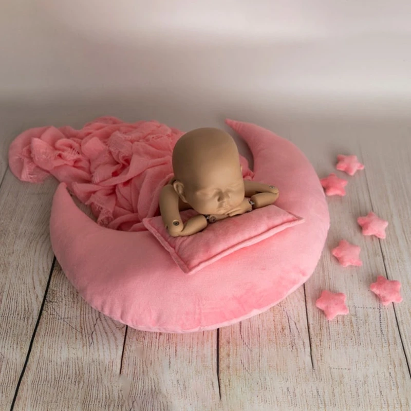 10 Pcs/Set accesorios de fotograf&iacute;a reci&eacute;n nacido beb&eacute; posando media luna almohada + estrellas + cuadrado Kit de almohada ni&ntilde;os sesi&oacute;n de fotos Fotografi-0