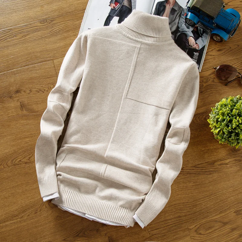 

2021 New Autumn Turtleneck Sweater Men's Brand Pullover Men's Solid Color Slim Pullover Turtleneck Top Sweater 14 Colors