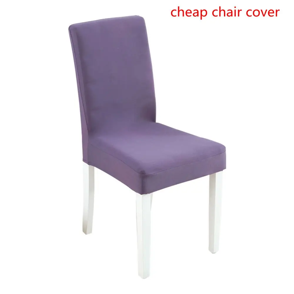 A-cheap purple 1/2/4/6 шт. сплошной Цвет чехол для кресла спандекс эластичные чехлов на Рождество, чехлы на стулья для Обеденная Кухня для свадьбы или торжественного случая - Цвет: A-cheap purple