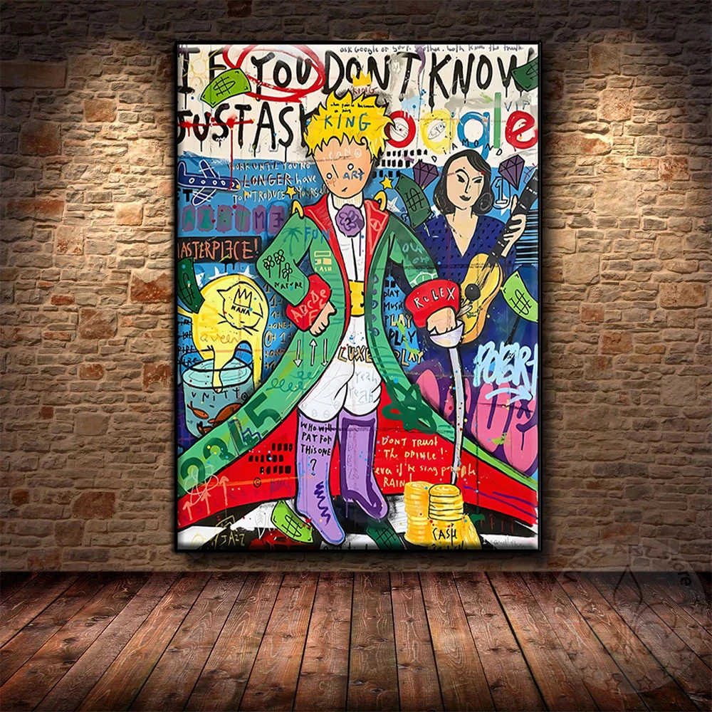 

Catoon The Little Prince Canvas Painting Graffiti Art Poster Print Pop Wall Art Picture for Living Room Home Decoration Cuadros