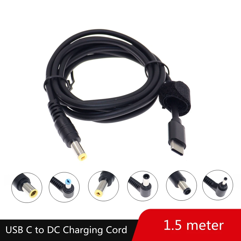 USB Type C PD конвертер, Универсальный зарядный кабель для ноутбука, шнур постоянного тока, адаптер питания для Dell, Asus, Lenovo, кабель питания для ноу...