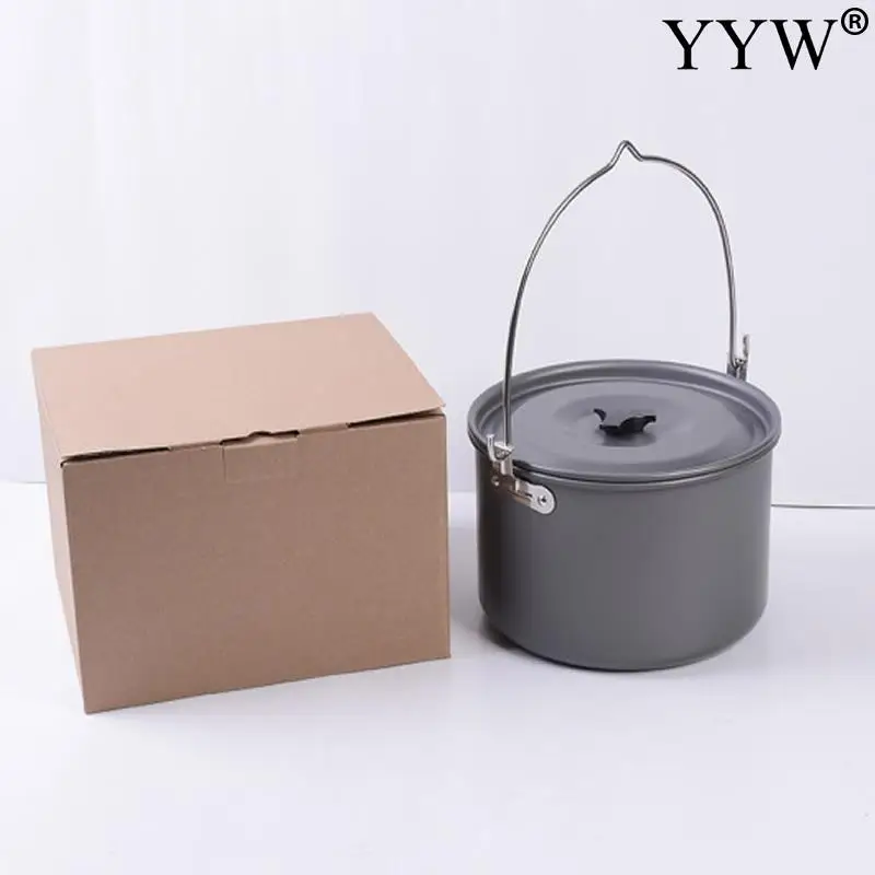 

1 Set Camping Cookware Kit Outdoor Aluminum Cooking Cook Boiler Pan Pot Travelling Hiking Picnic Equipment Stove Portable Family