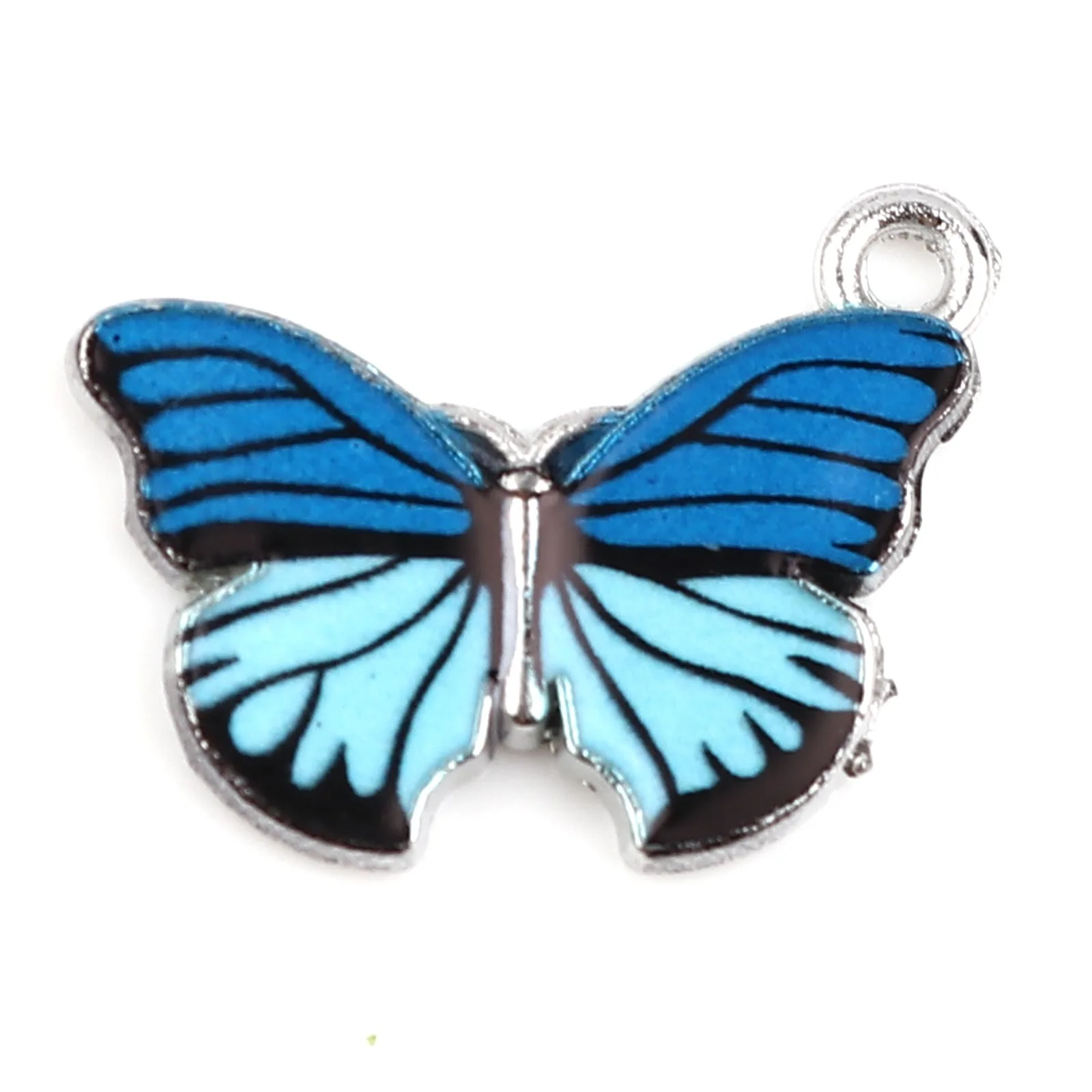 

DoreenBeads Insect Silver Color Metal Charms Butterfly Animal Multicolor Enamel Pendants Women DIY Making Bracelet Jewelry,10PCs