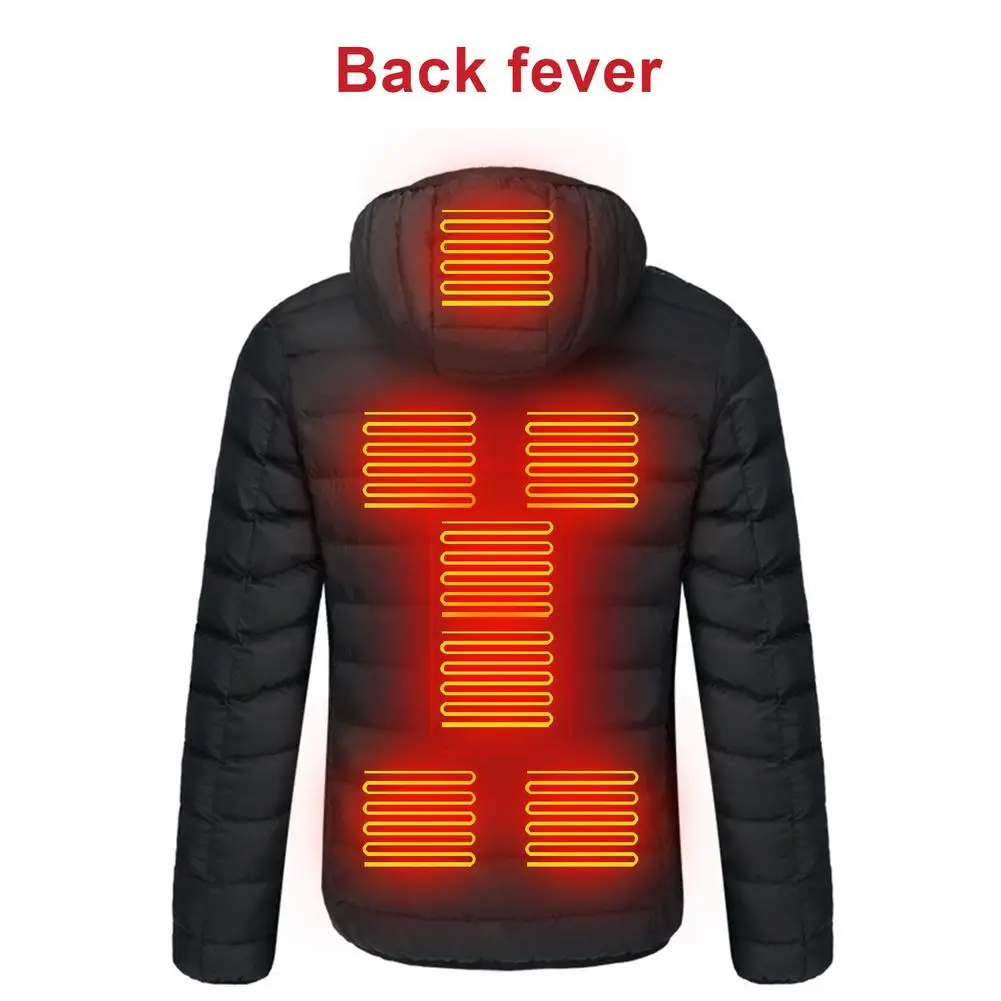 

L-4XL Smart Heating Cotton Vest USB Infrared Electric 9 Areas Heating Vest Women Men Winter Outdoor Sports Coat Warm Jacket