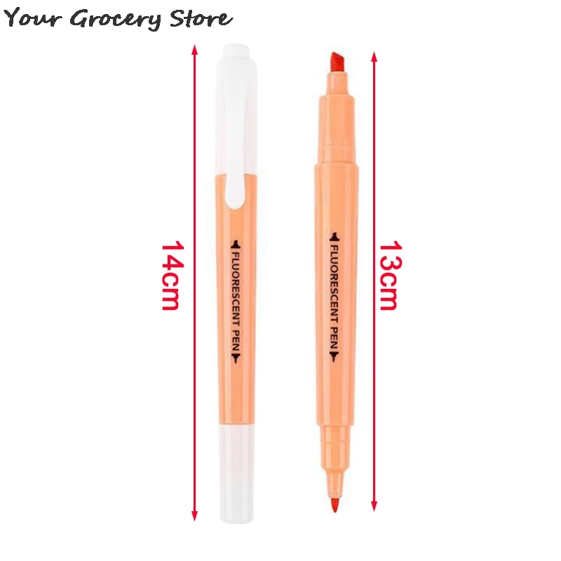 

6pcs/set Candy Color Highlighter Pen Marker Brush Pens Fluorescent Pen Drawing Highlighters Double-headed Using Pens
