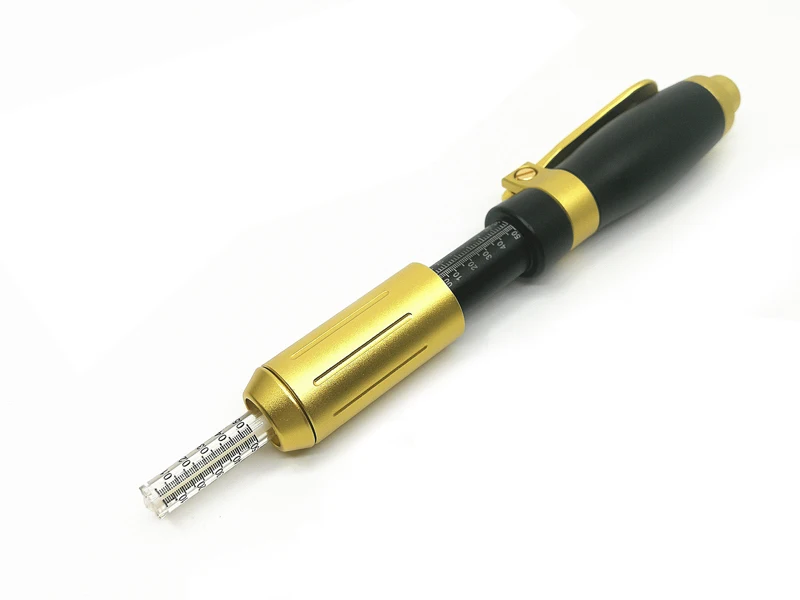 2in1 Meso Injection Gun Hyaluron Pen 0.3ml&0.5ml Head Gold Hyaluronique Acid Pen Lip Filler Jnjector Noninvasive Nebulizer New