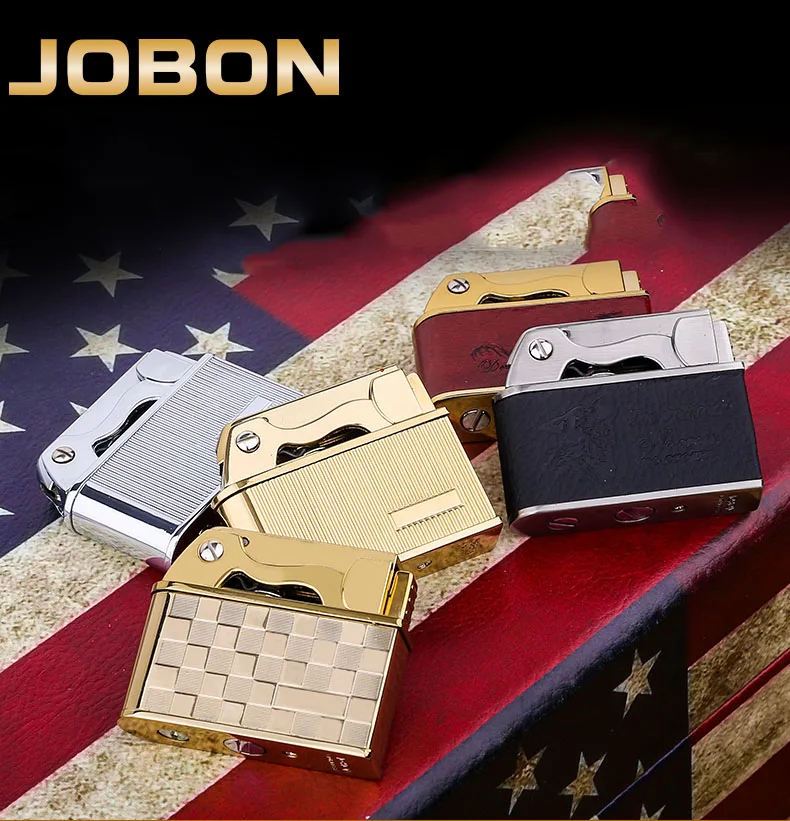 Jobon старое керосиновое зажигалка, металлическая зажигалка с абразивным кругом, нестандартная зажигалка, зажигалка с открытым пламенем, мужской подарок для курения
