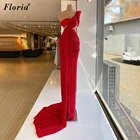 Женское коктейльное платье-русалка, красное вечернее платье с одним открытым плечом, платье в арабском стиле, для выпускного вечера, 2021