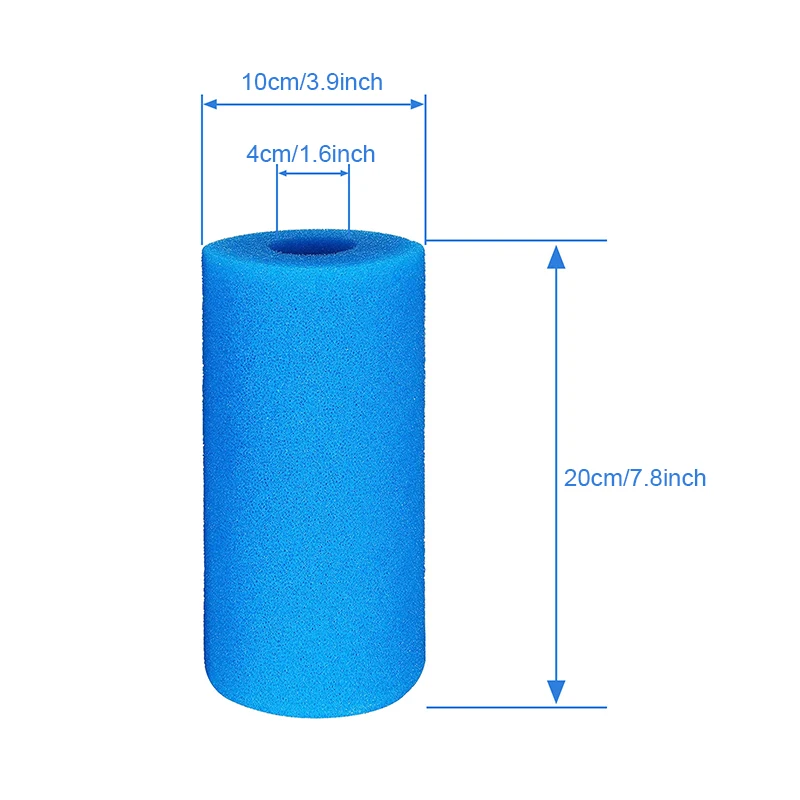 

Swimming Pool Filter Impurity Absorption Grease Purifier Sponge Column Reusable Washable Sponge Filter JS23