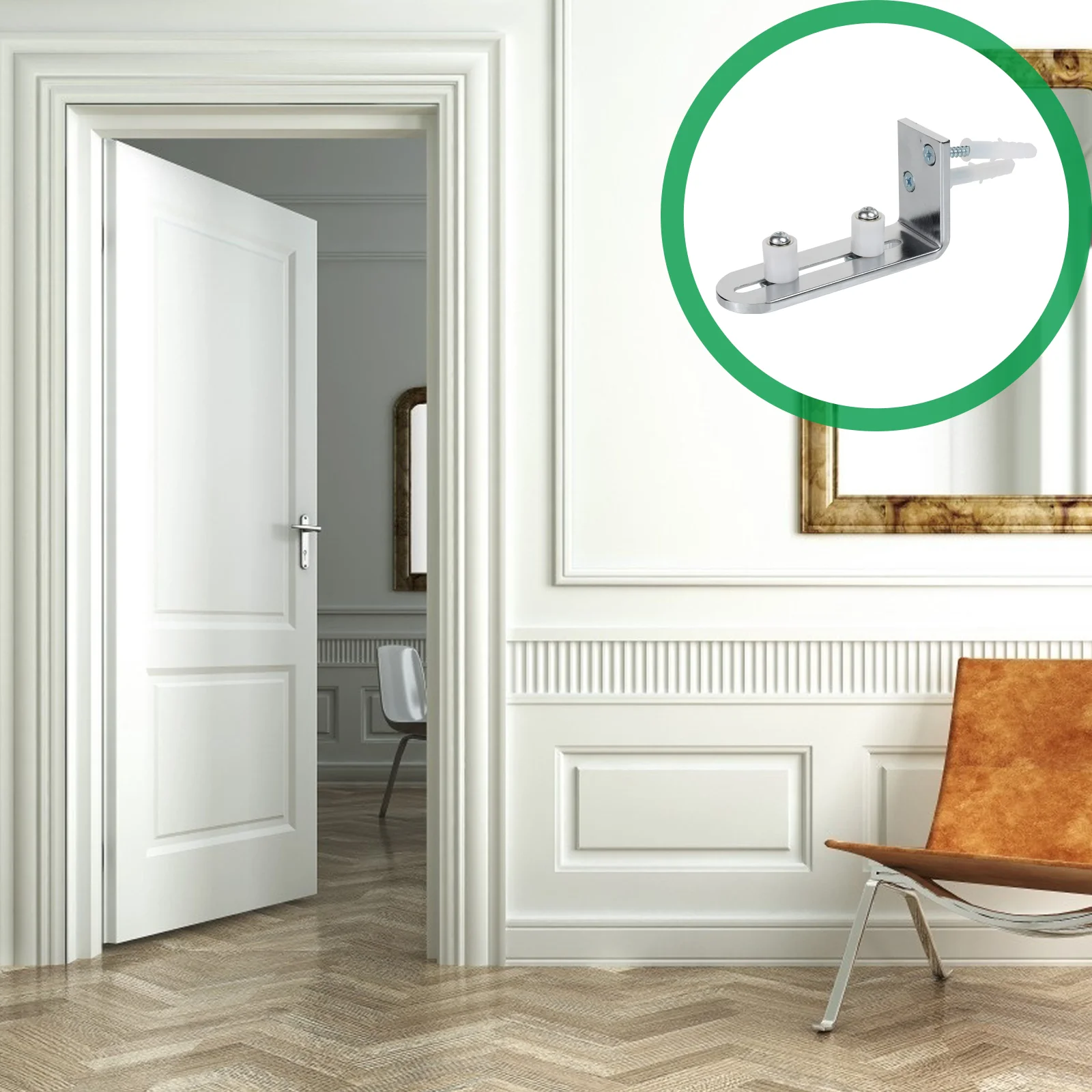 

1pc Sliding Barn Door Bottom Floor Guide Adjustable Stay Roller Swing Stop