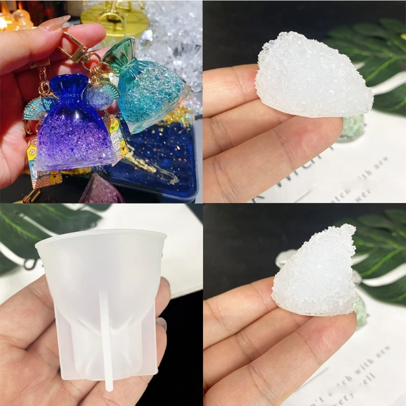 

Lucky Bag Mold Jewelry Pendant Making Tool Cute Bag Shape Casting Silicone Mold for Lucky Charms Keychain Ornaments