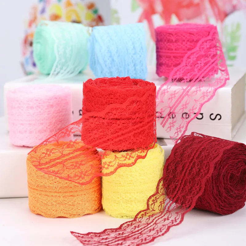

10 Yards/Roll 45mm Lace Elastic Trim Assorted Color Lace Ribbos for Crafts Wedding Party Decoration DIY Handmade Gift Wrapping