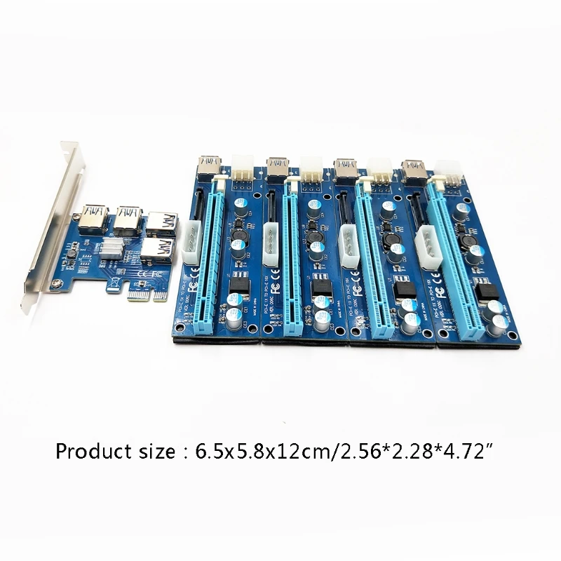 

Mining Powered Riser Adapter Card+ USB 3.0 PCI-E Riser Express Cable 16X to 1X