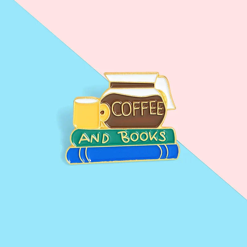 I Love Coffee Badge Creative Cartoon Cat Books Astronaut Enamel Brooch Trendy Personality Lapel Backpack Jewelry Gift | Украшения и