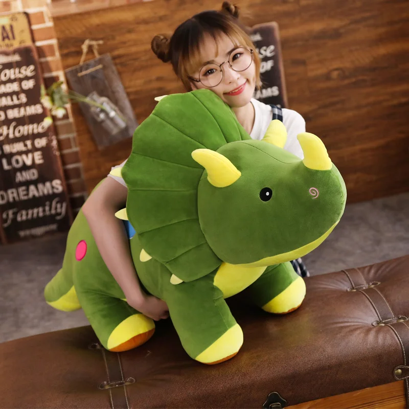 

40-100 см креативный большой плюшевый мягкий Трицератопс Стегозавр плюшевая игрушка динозавр кукла мягкая игрушка детская игрушка-динозавр п...