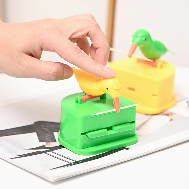 

Мини-птица, искусственный автоматический держатель зубочисток, Диспенсер, украшение для стола, кухонные аксессуары, украшение для стола