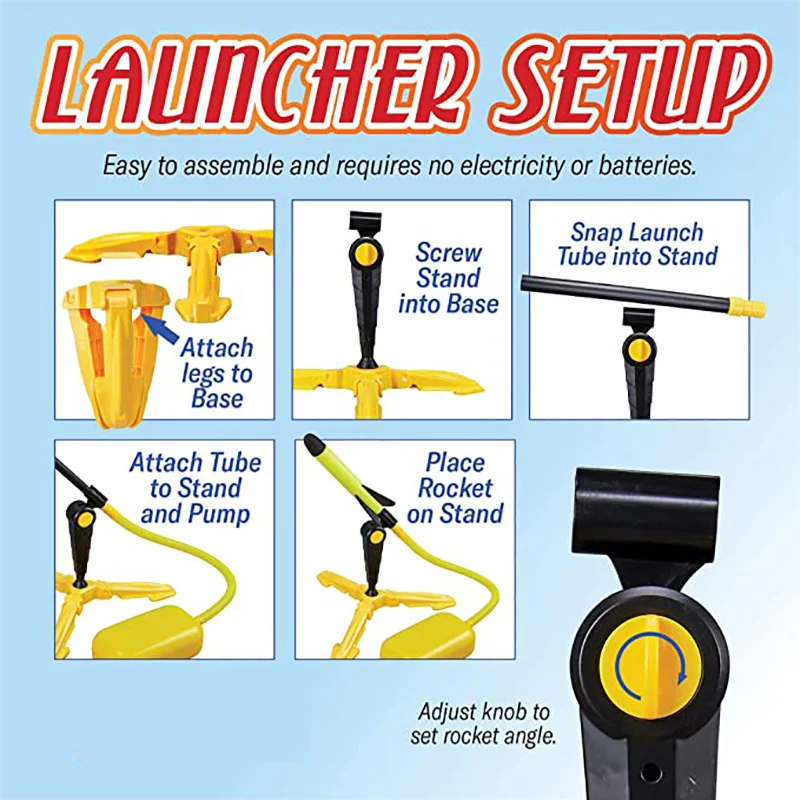 

Rocket Pop Up Air Pump Jump Blower Foam Toy Outdoor Games for Kids Outdoor Toys Rocket Launcher Gift Outdoor Playset for Kids