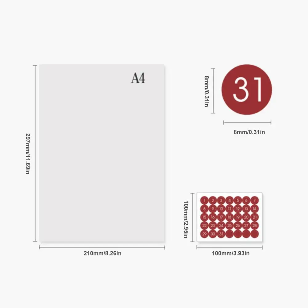 

Calendar Sticker Annual Plan Supplies Round Number Decoration Schedule Calendar WhiteBoard Chore Daily Weekly Planner Writing