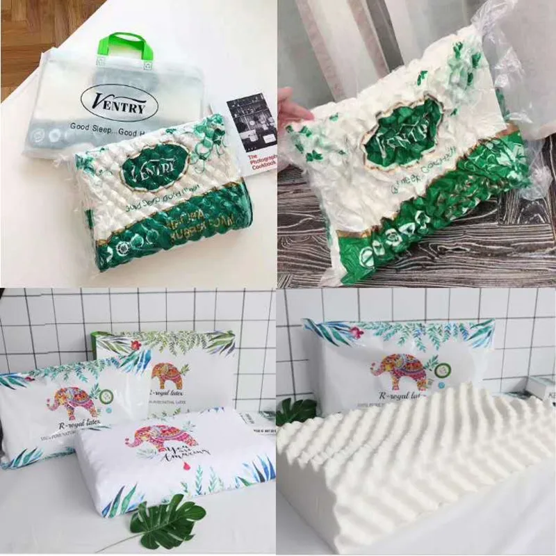 

Thailand Natural Royal latex pillow V brand latex adult massage pillow health massage neck pillow core