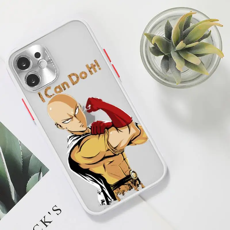 

Anime One Punch Man Phone Case Clear matte transparent For white iPhone 7 8 x xs xr 11 12 pro plus max mini Funda