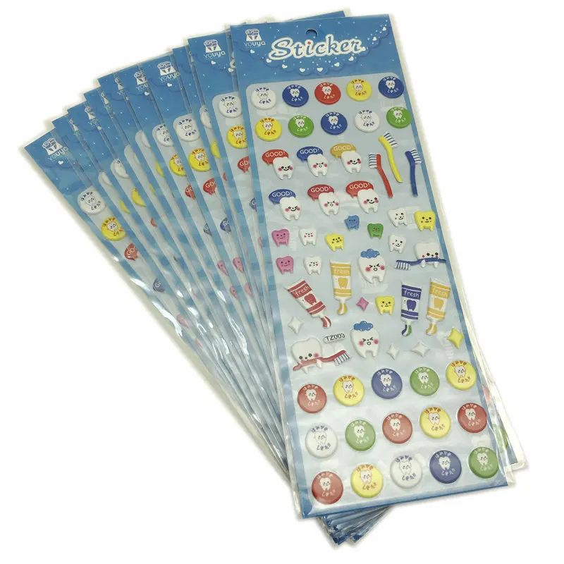 Набор стикеров для скрапбукинга 10 шт в форме коренного зуба &quot пластик |