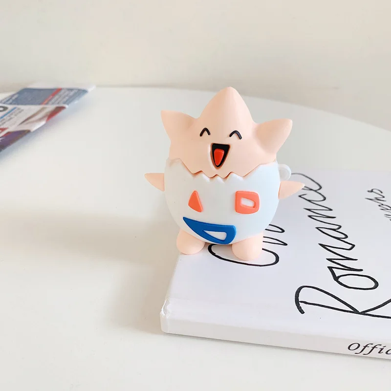 Togepi 2 Bluetooth чехол для наушников Airpods милый силиконовый защитный чехол для Airpods 2 аксессуары брелок стереоскопический чармандер - Цвет: Togepi 2