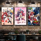 Японский классический школьный постер DxD Himejima Akeno Hero сезон 4 Аниме Манга настенный постер свиток