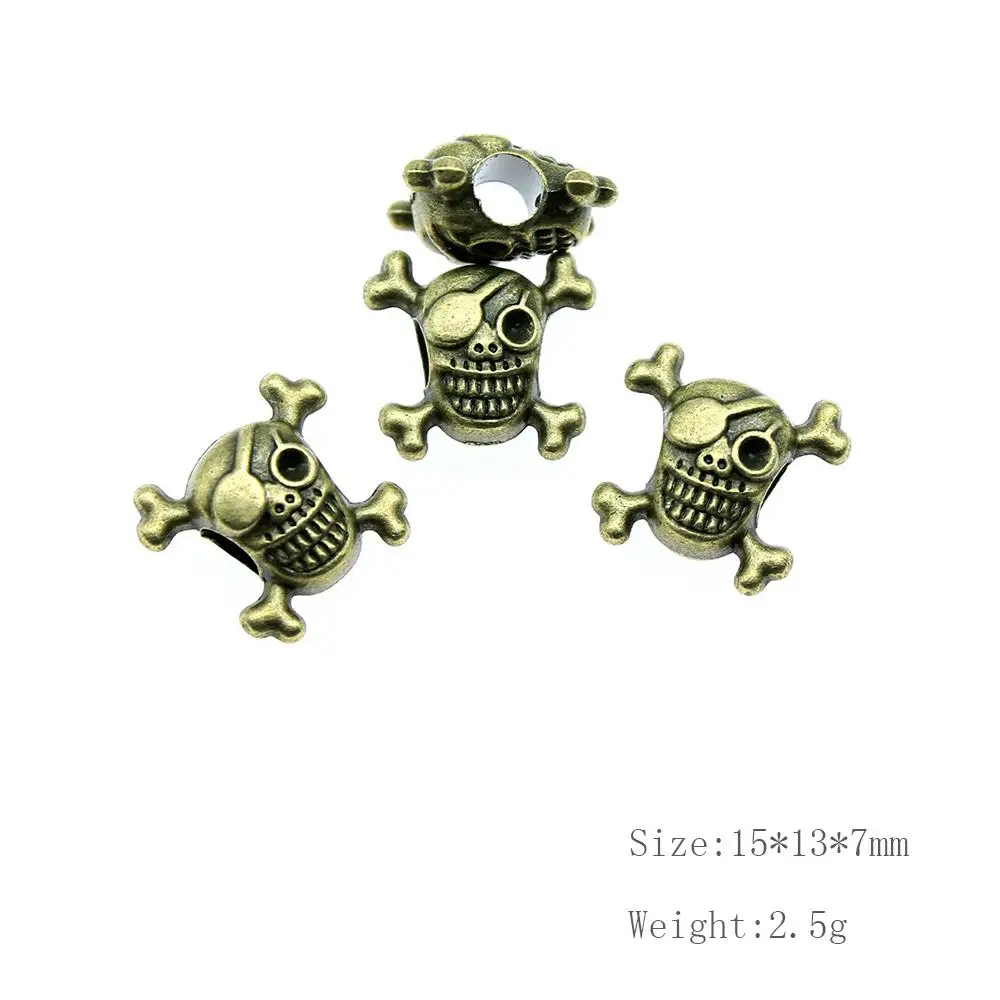 

Malzahar 12 Pieces Skull Big Hole Beads Jewelry Findings Components Handmade Gifts Crafts