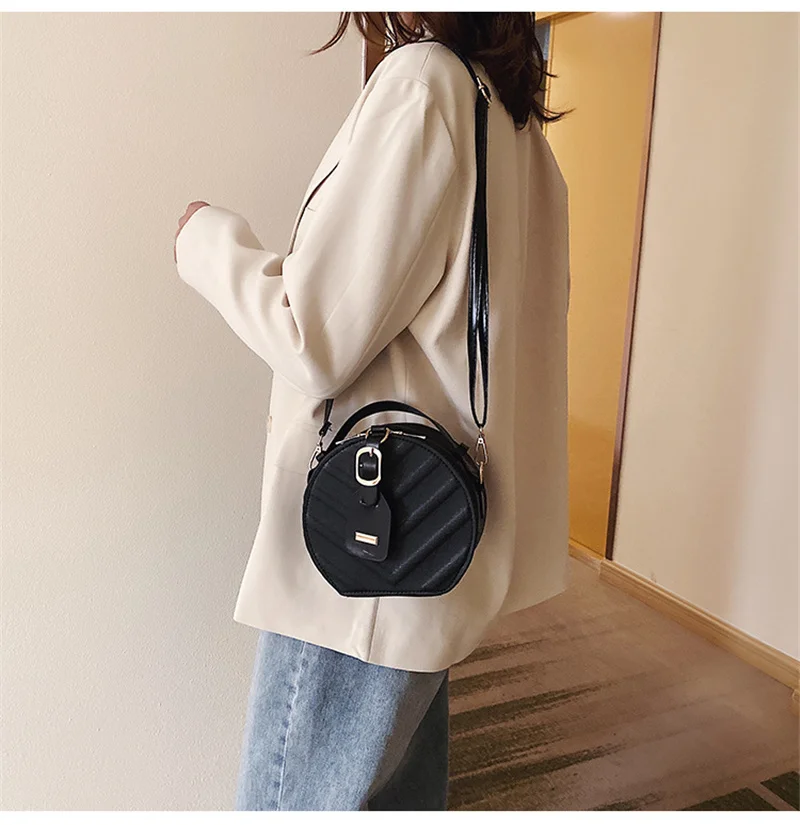 

Women's Shoulder Bags Brand Designer Handbags Fashion Crossbody Female Bag Solid Color Small Round Bag Clutch