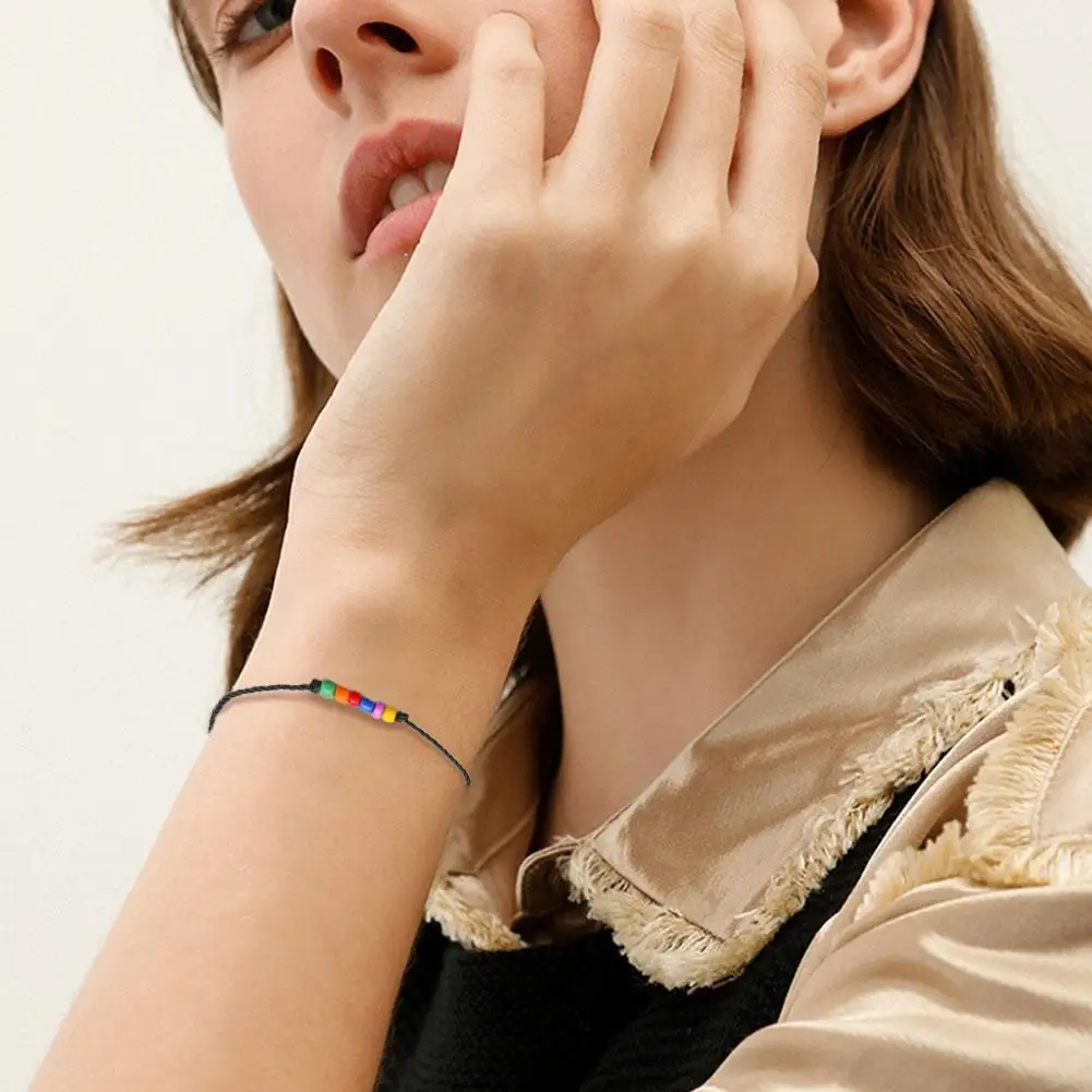 

TOP SALE Femme Bracelet Rainbow Beige Bead Bracelet For Women Fit Original Pamura Charm Beads Jewelry Gift