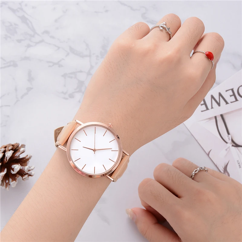 Reloj mujer модные милые розовые женские часы простые женские кварцевые наручные часы из розового золота кожаные женские часы relogio feminino