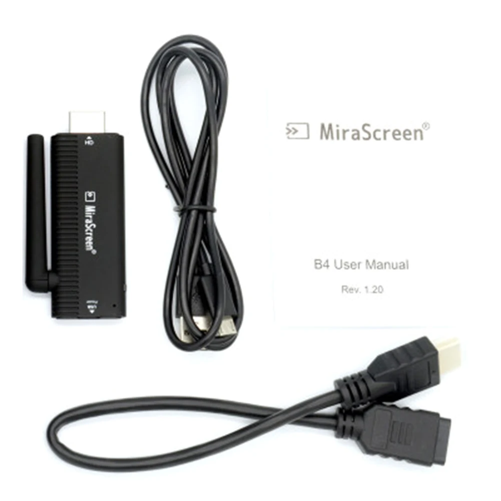 MiraScreen B4 беспроводной 2,4 ГГц HDMI ключ Full 1080P HD ТВ-карта Miracast DLNA Airplay для Android с внешней WiFi антенной