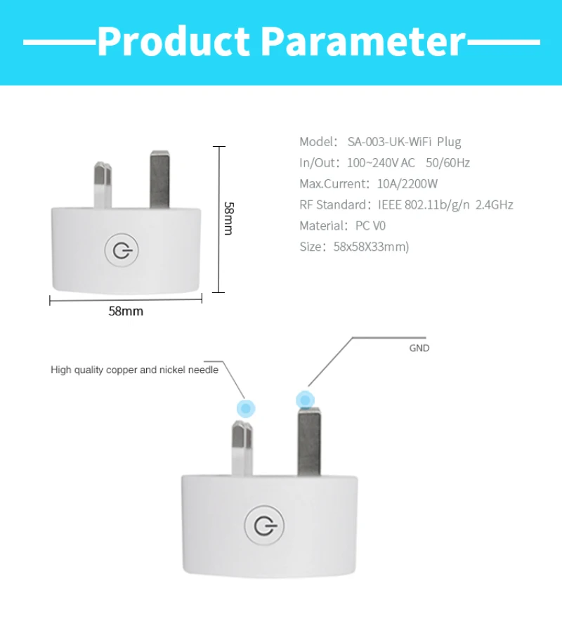 WiFi Smart Plug Home UK Socket Voice Control Power Timing eWeLink Switch Google App Compatible With Amaz0n Alexa | Электроника