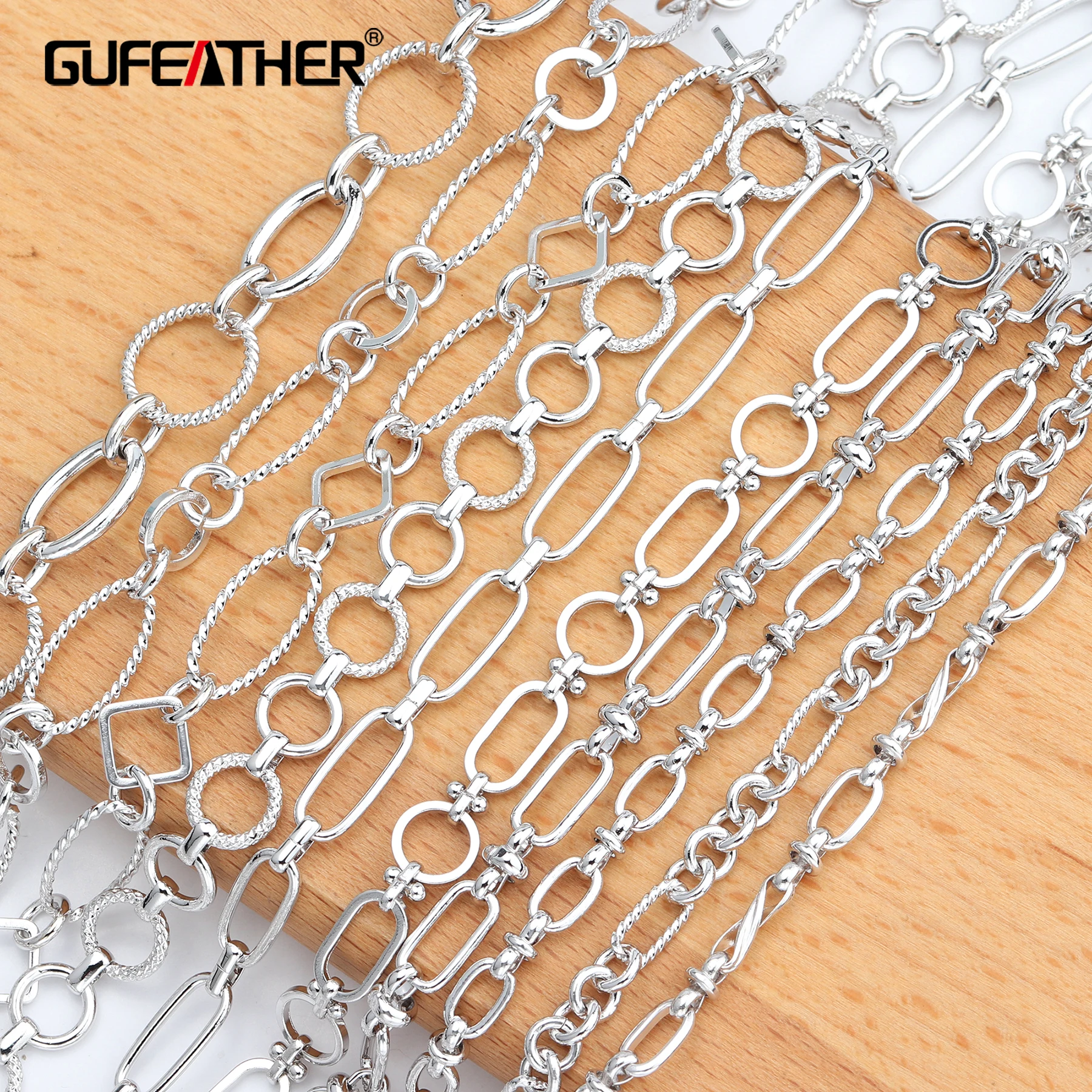 

GUFEATHER C61,jewelry accessories,copper chain,rhodium plated,environmental protection,diy chain necklace,jewelry making,1m/lot