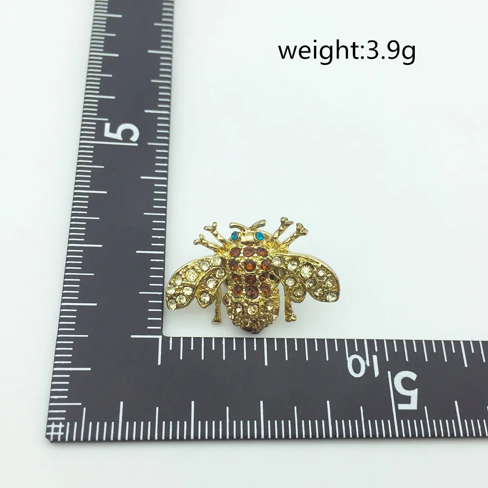 Модная новинка золотой цвет горный хрусталь кристалл животное пчела брошь сумка