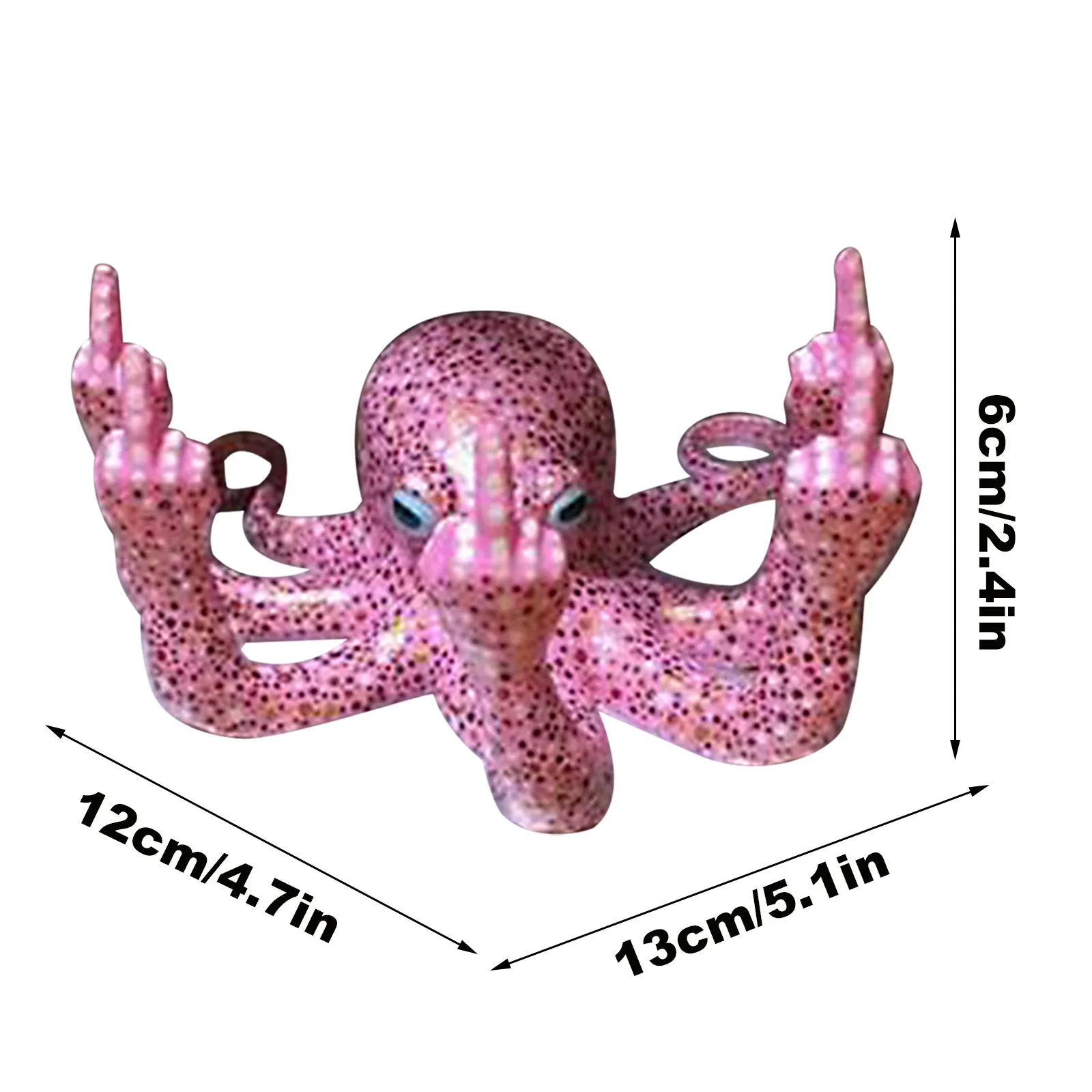 

Octopus with Mother of Pearl Multiple Colour Luminous Octopus with Middle Finger Creative Resin Luminous Octopus Sculpture Yard