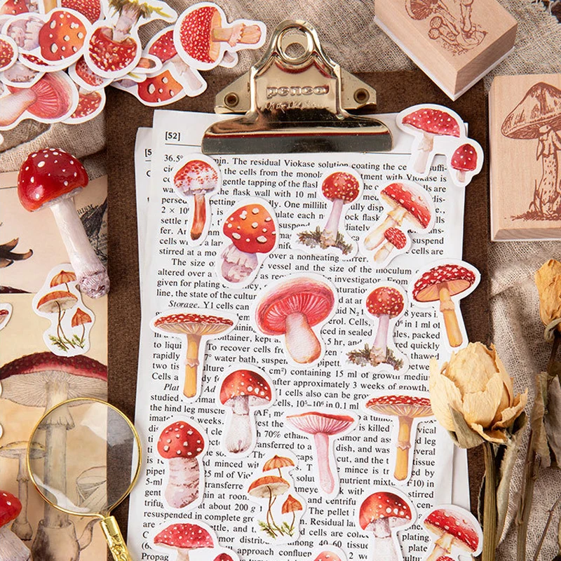 Коллекция декоративных наклеек в виде милых грибов 45 шт./лот клейкие наклейки