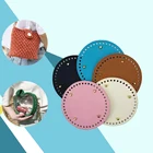 Женские Наплечные сумки через плечо сделай сам, аксессуары, круглая кожаная нижняя часть с заклепками с отверстиями для вязания, сумка высокого качества