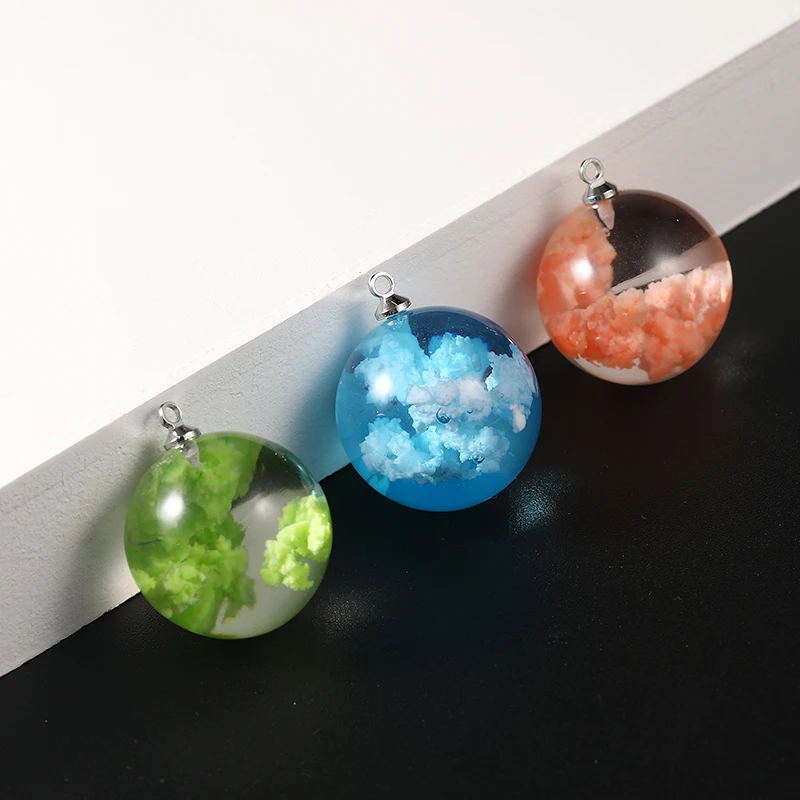 5 шт. оптовая продажа шар Луна Смола Подвески Изготовление ювелирных изделий