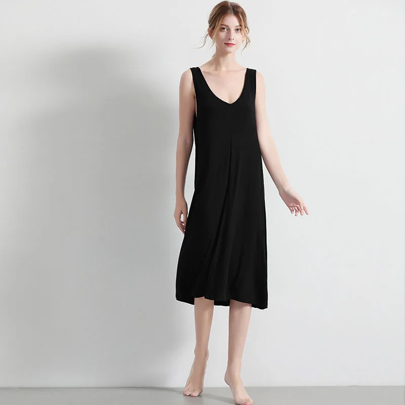 Elifashion новое летнее женское однотонное платье без рукавов домашняя одежда пижамы