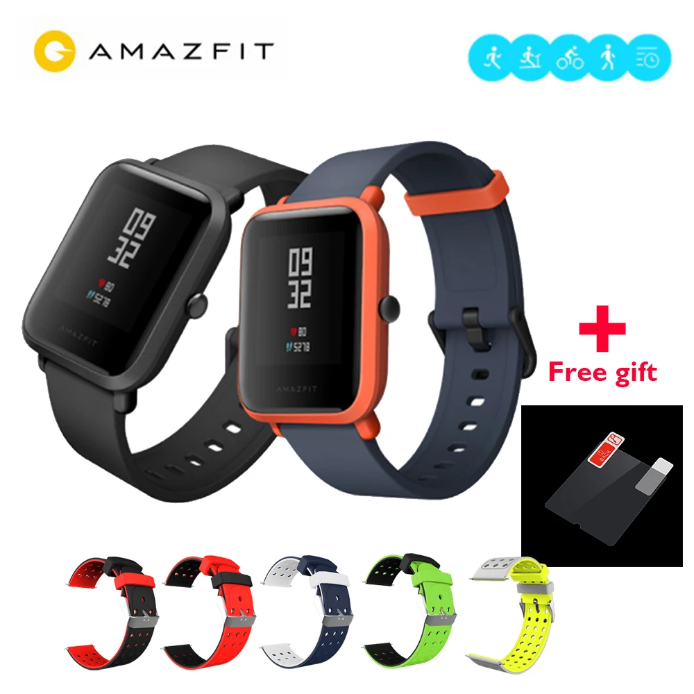 [Бесплатно] глобальная версия Huami Amazfit BIP BIT PACE BEEP gps IP68 Водонепроницаемые Молодежные умные часы 1,2" цветной экран умные часы