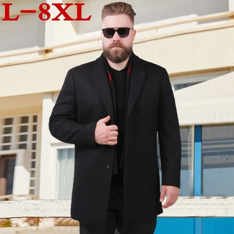 Новый 8XL 7XL 6XL размера плюс Для мужчин в деловом стиле Повседневная Длинная Куртка