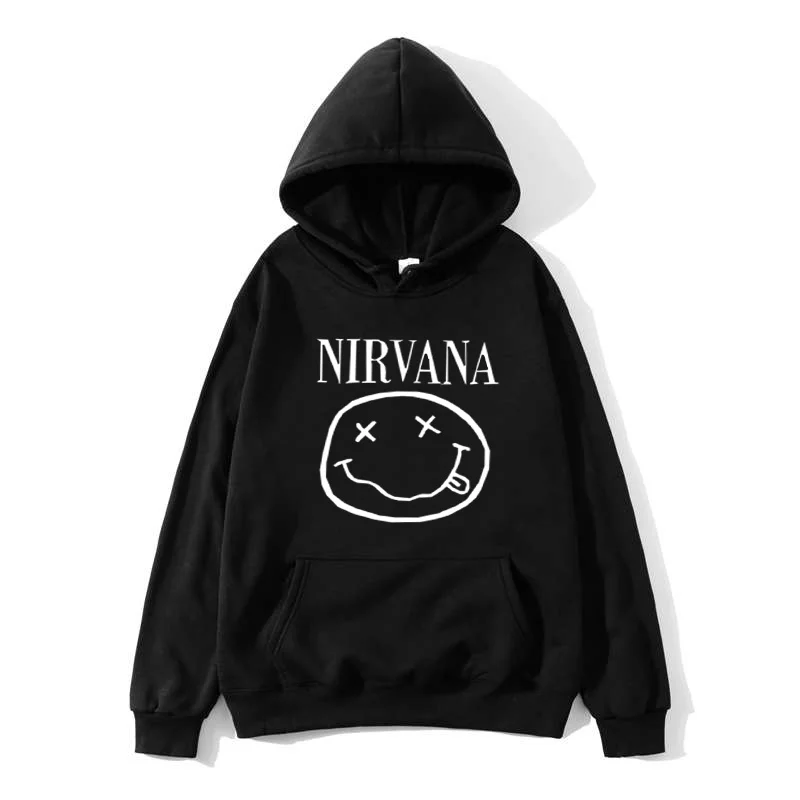 Nirvana Мужская и Женская толстовка с капюшоном простая дикая повседневная большого