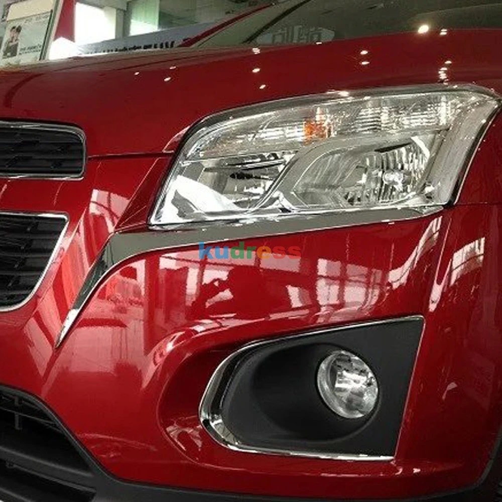 Для Chevrolet Trax ABS Хромированная передняя лампа для фар век Крышка для бровей отделка наружное украшение авто аксессуары