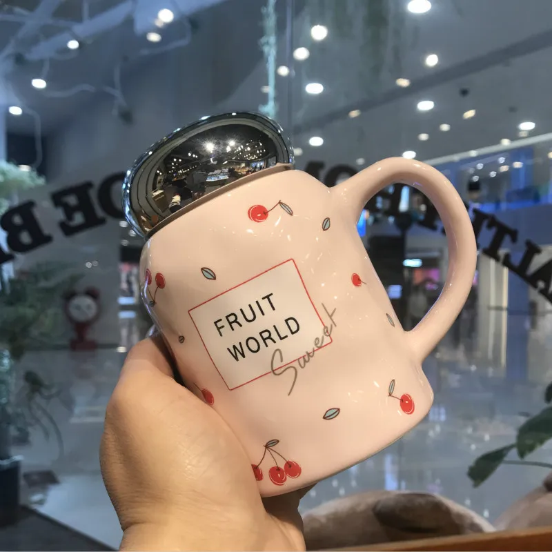 

fruit world print cute home water ceramic mug coffee cups 0409-9