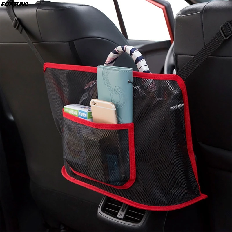 

Автомобильная сетка для хранения сумка между двумя Автокресла карман для хранения ткани бутылочный зонт держатель для автомобиля, грузови...