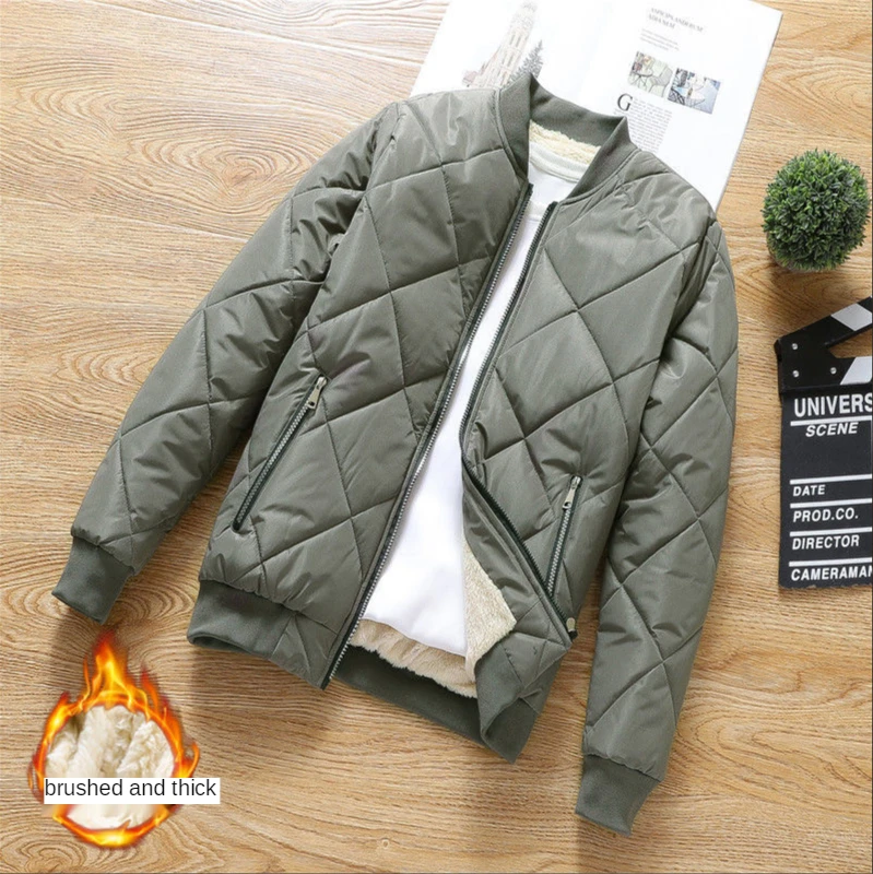 

Cotton Padded Men's Plush Thickened 2021 New Fashion Autumn and Winter Youth Men's Coat Student Trend Cotton Padded Fashion